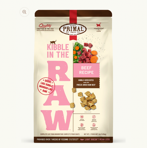 Primal Kibble in the Raw Feline Beef 1.5lbs