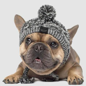 Polar Pom Pom knit  Hat Charcoal