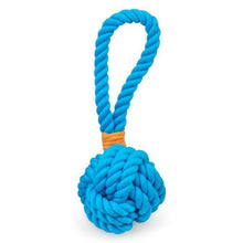 Load image into Gallery viewer, Thoozypet Ball Tug Rope Dog Toy with Handle 3"