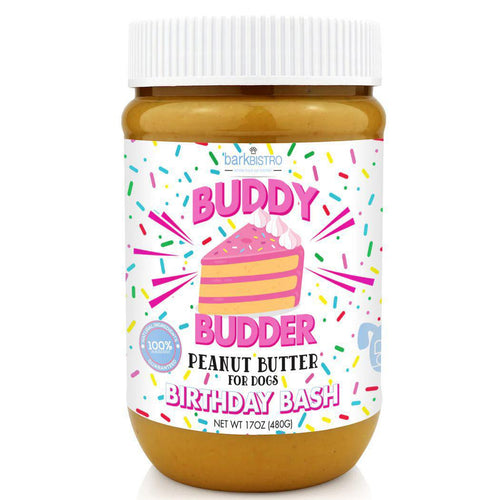 Bark Bistro Birthday Bash BUDDY BUDDER 17oz jar