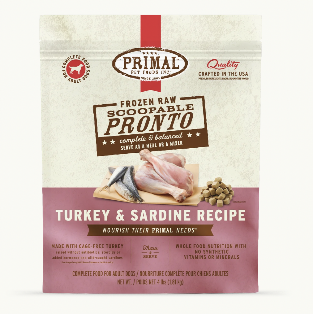 Primal canine frozen Pronto Turkey and Sardine 4lb