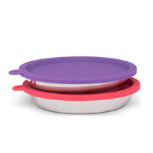 Load image into Gallery viewer, Messy Mutts Two Stainless Cat Bowls with Silicone Lids