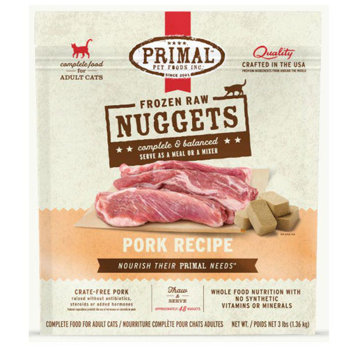 Primal Frozen feline Raw Pork 3lb