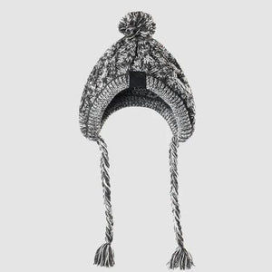 Polar Pom Pom knit  Hat Charcoal