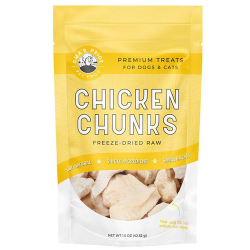 Oma's Pride freeze dried chicken breast chunks 1.5oz