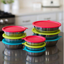 Load image into Gallery viewer, Messy mutts Stainless Steel Dog Bowls and Silicone Lids