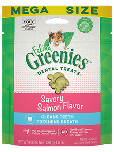 Greenies feline salmon dental treat