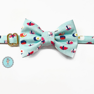 Bow tie and Cat Collar set Sushi Mint