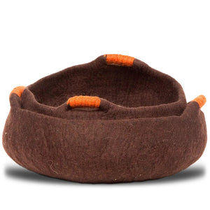 Dharma Wool Handle Basket Brown - Orange